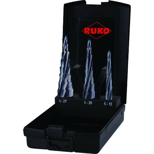 RUKO(ルコ) 加工工具 ドリル・ステップ・ホールカッター スパイラルステップドリル 3本セット ハイス ルナテックコーティング 101087PRO