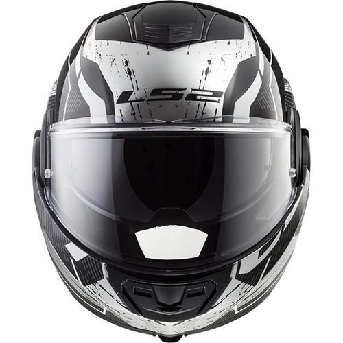 LS2(エルエス2) バイク システムヘルメット VALIANT ブラック ホワイト クローム M ブラック ホワイト クローム システムタイプ01