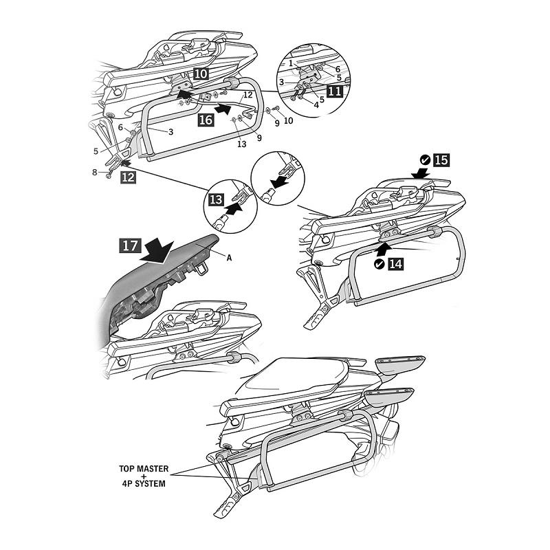 SHAD(シャッド) 4Pシステムフィッティングキット NX400(24-25)/400X(13