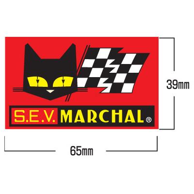 MARCHAL(マーシャル) ステッカー 四角 レッド 小 800-7007 バイク