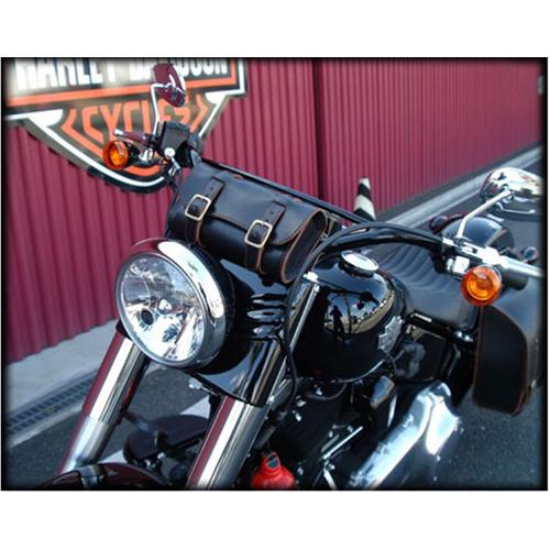 Rough Tail 019876 グリースモンキーツールバッグBK ステッチBR×ブラス 