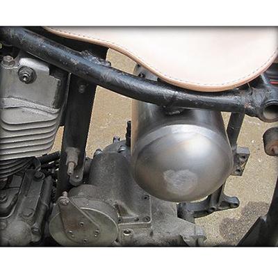 TRASHDEPT 009194 ラウンドエンドバレルオイルタンク スチール バイクの画像