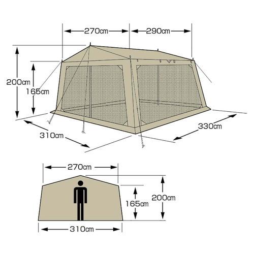 キャプテンスタッグ モンテ メッシュタープ UA-1076 アウトドア用品