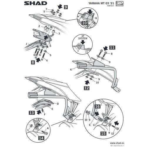 SHAD(シャッド) 3Pシステムフィッティングキット MT-03(20-25) バイク