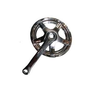 シキシマ Wガードギヤクランク 40T-165mm クローム 自転車 : パーツ