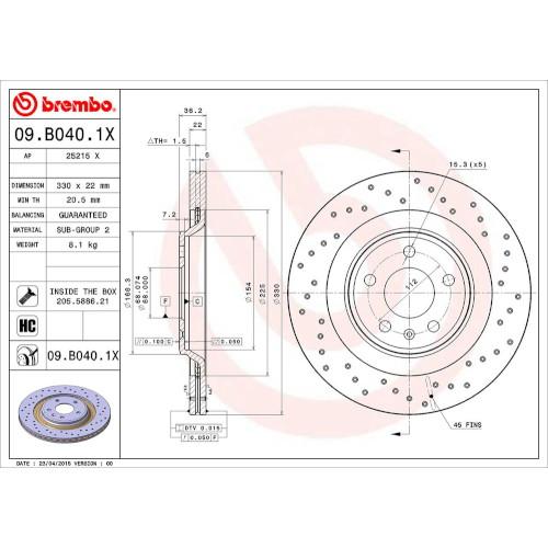 Brembo(ブレンボ) ブレーキディスク Xtra 09.B040.1X 自動車 ディスクローター_1