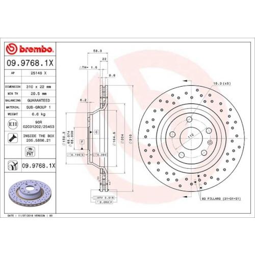 Brembo(ブレンボ) ブレーキディスク Xtra 09.9768.1X 自動車 ディスクローター_1