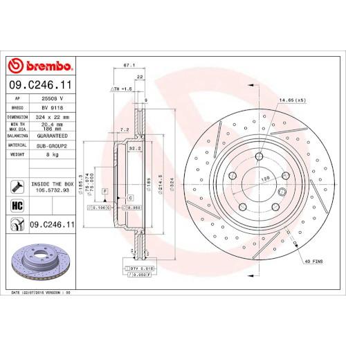 Brembo(ブレンボ) ブレーキディスク UV 09.C246.11 自動車 ディスクローター_1