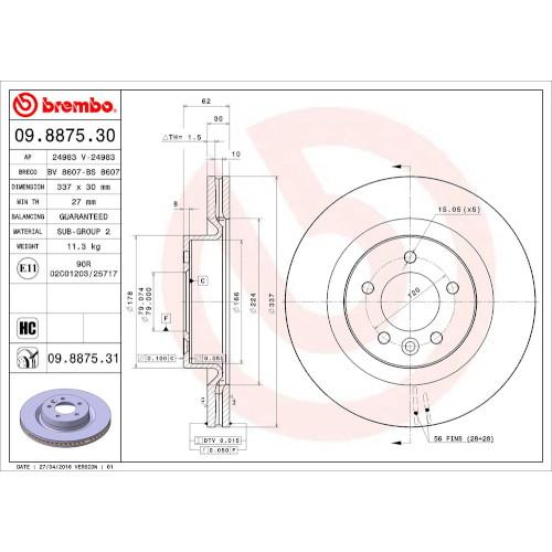Brembo(ブレンボ) ブレーキディスク 09.8875.31 自動車 ディスクローター