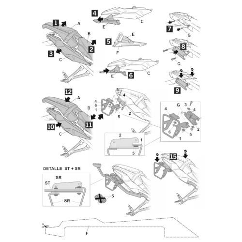 SHAD(シャッド) バイク ステー SRバッグフィッティングキット CB650R(21-23)/CBR650R(21-23) H0CR61SR｜partsdirect｜06