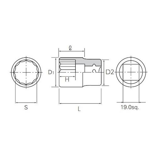 6.3sq.T型トルクスビットソケット | KTCツールオフィシャルサイト