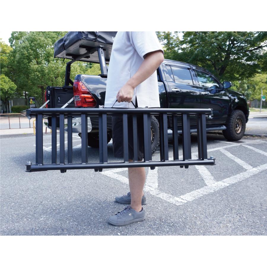 ProTOOLs ブラックシリーズ 3つ折ワイドアルミラダー 耐荷重 318kg 積み下ろし スロープ 梯子 バイク_8