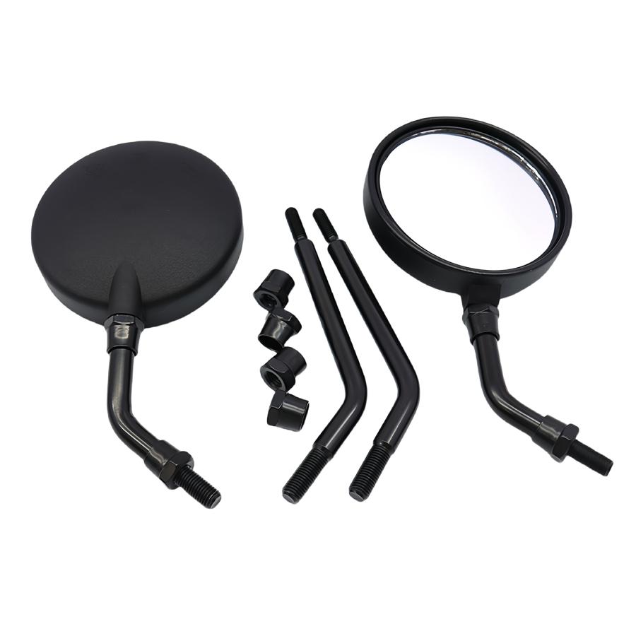 MIRAX Z2タイプミラー 丸型ミラー 左右セット 10mm 正ネジ ブラック