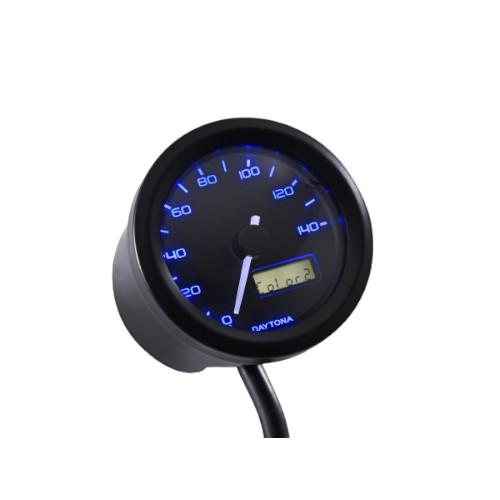 DAYTONA VELONA(ヴェローナ) 電気式スピードメーター Φ48 140km/h ブラックボディ ライト3色(白/青/橙) 44196 バイクの画像