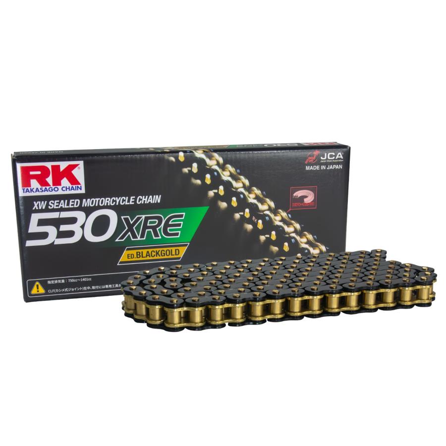 RK Japan XREシリーズ BG530XRE-120L カシメタイプ ブラック&ゴールド