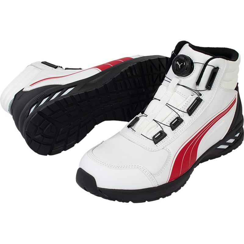 PUMA アスレチックライダー2.0 ディスク ミッドカット ホワイト/レッド
