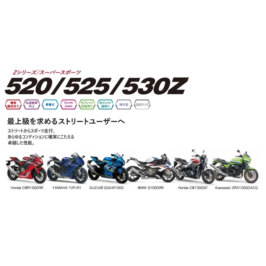 EKチェーン(江沼チェーン) ThreeD Zシリーズ 525Z-108L シルバー MLJ