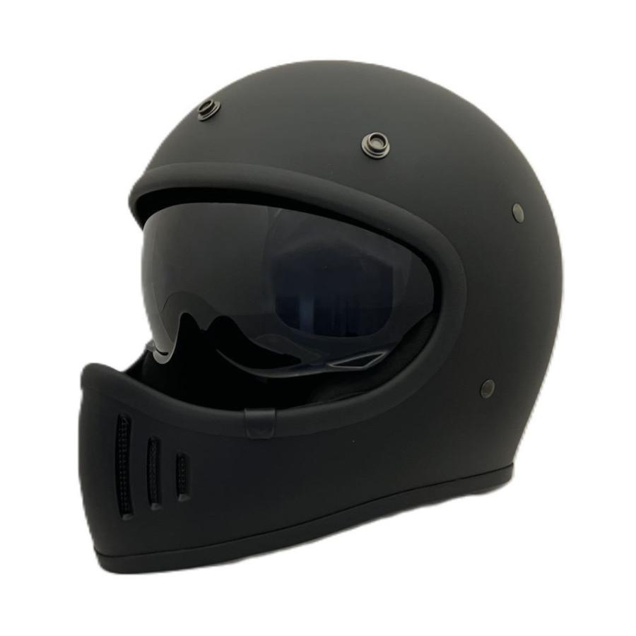 SUNUP バイク用 ヘルメット フルフェイス マットブラック SUNUP SM-001 PILOT フルフェイスヘルメット フラットブラック L