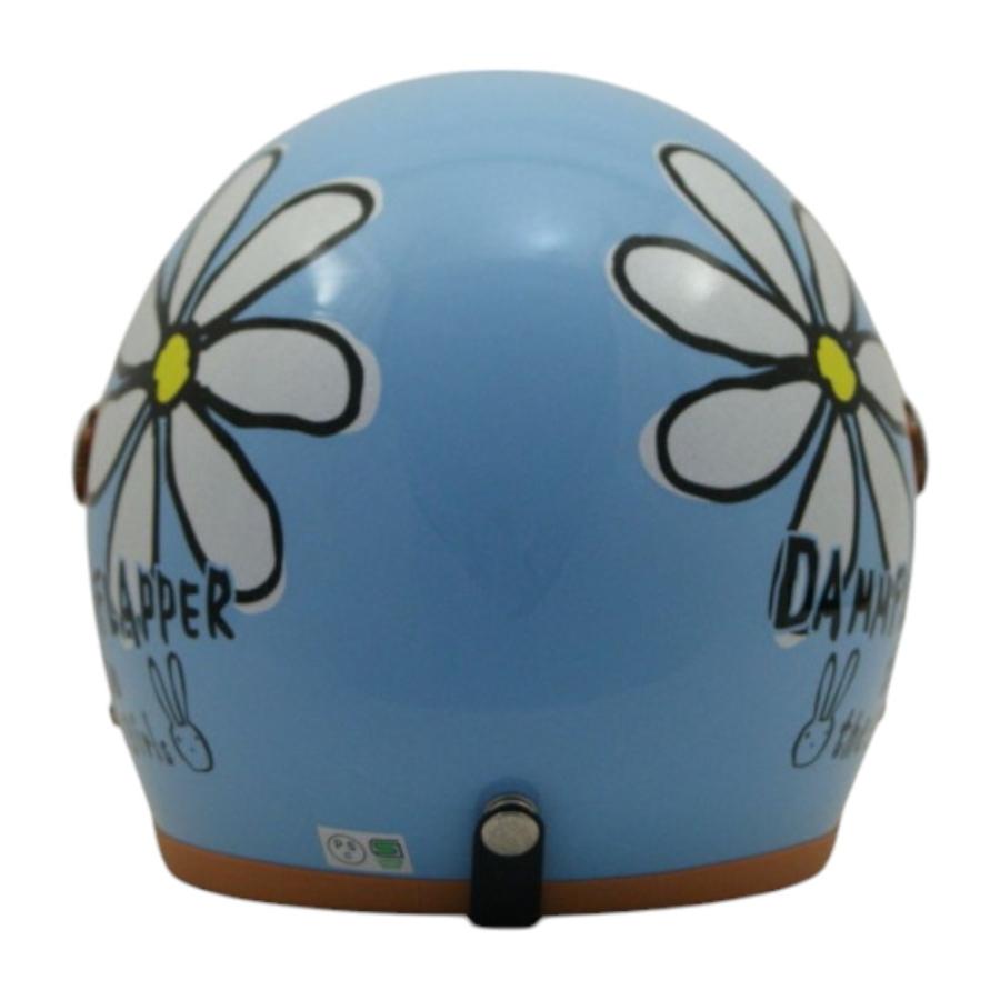 SUNUP SL-001 FLOWER ジェットヘルメット パールブルー バイク 