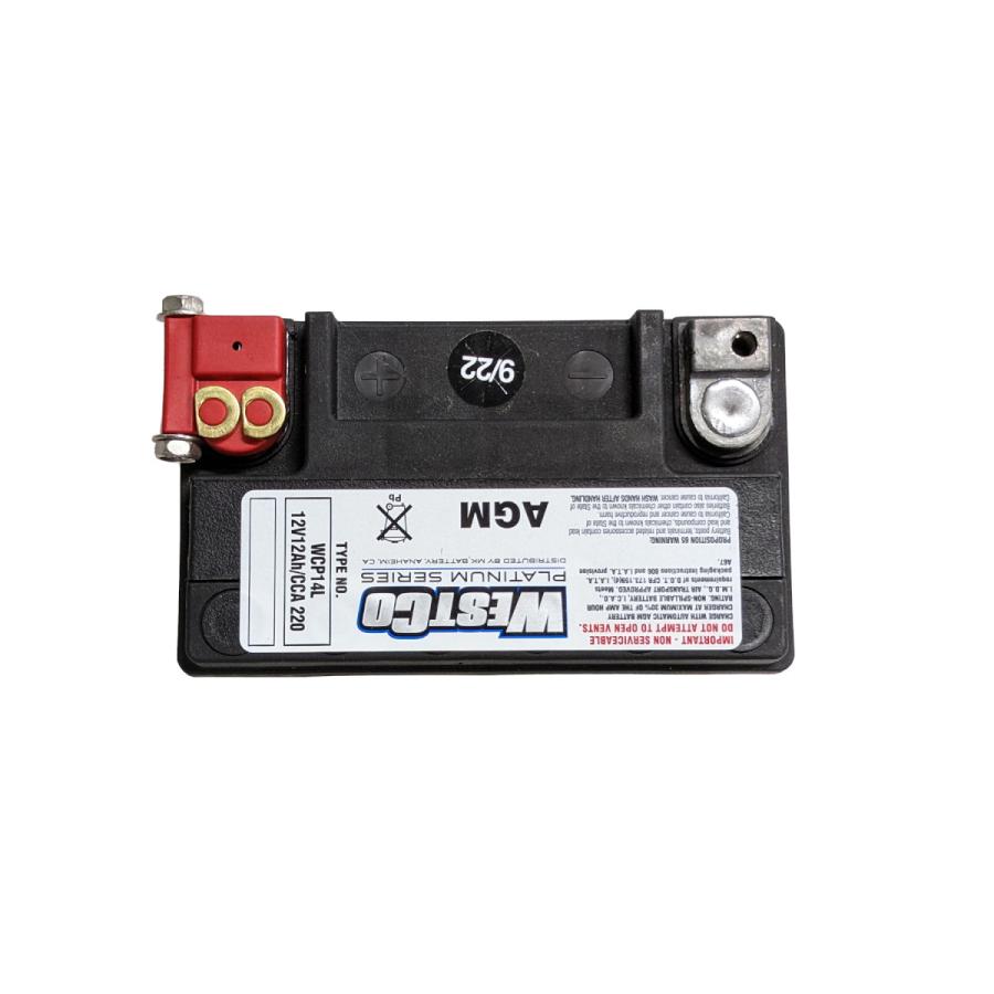 MK Battery WESTCO(ウエストコ) バッテリー Platinum 12V/12Ah ハーレー WCP14L バイク 密閉型MFバッテリーの画像