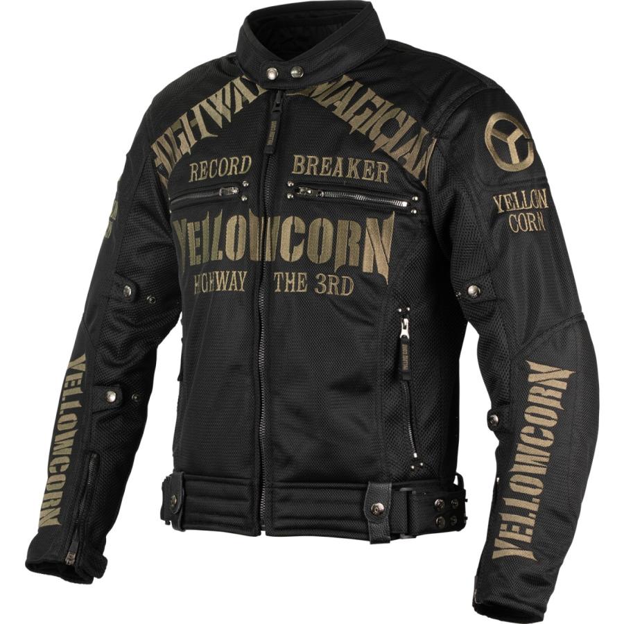 YELLOW CORN YB-7105 バイクメッシュジャケット LL ブラック YeLLOWCORN YB-5105 メッシュジャケット ブラック/ゴールド L バイク