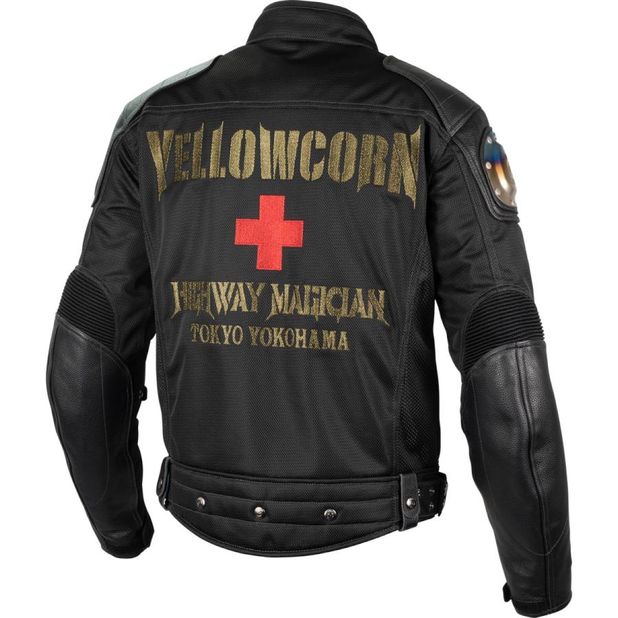 マスク様 4本 YeLLOWCORN YB-5109 メッシュジャケット ブラック/ゴールド M バイク