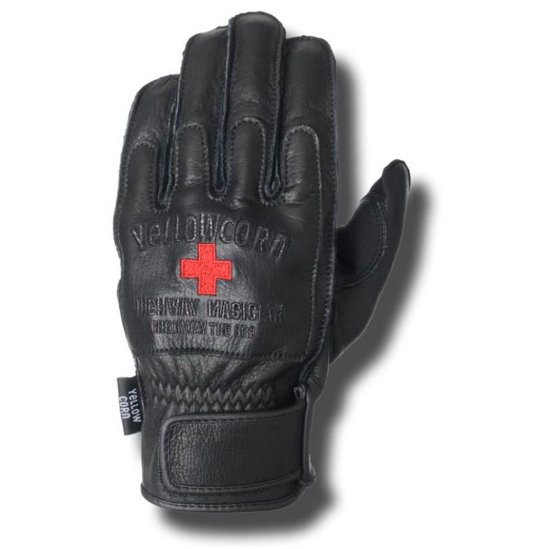 YeLLOWCORN G-2002 レザーグローブ オールブラック 3L バイク : パーツ