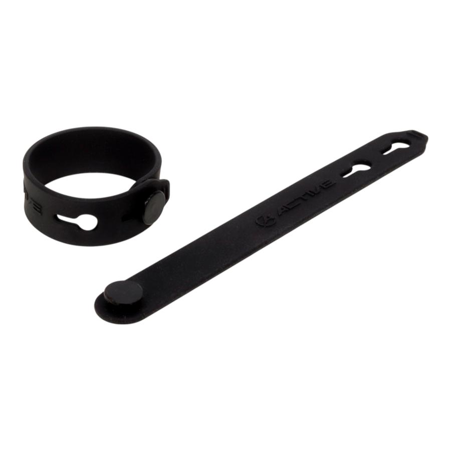 ACTIVE シリコン製バンド 2個入 80mm-95mm ブラック 60809002BK バイク