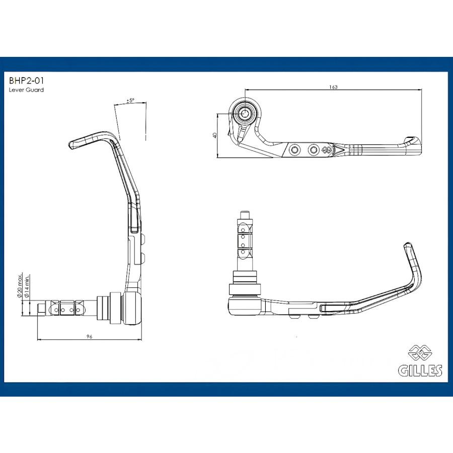 GILLES TOOLING ブレーキレバーガード PRO BHP201BD バイク : パーツ