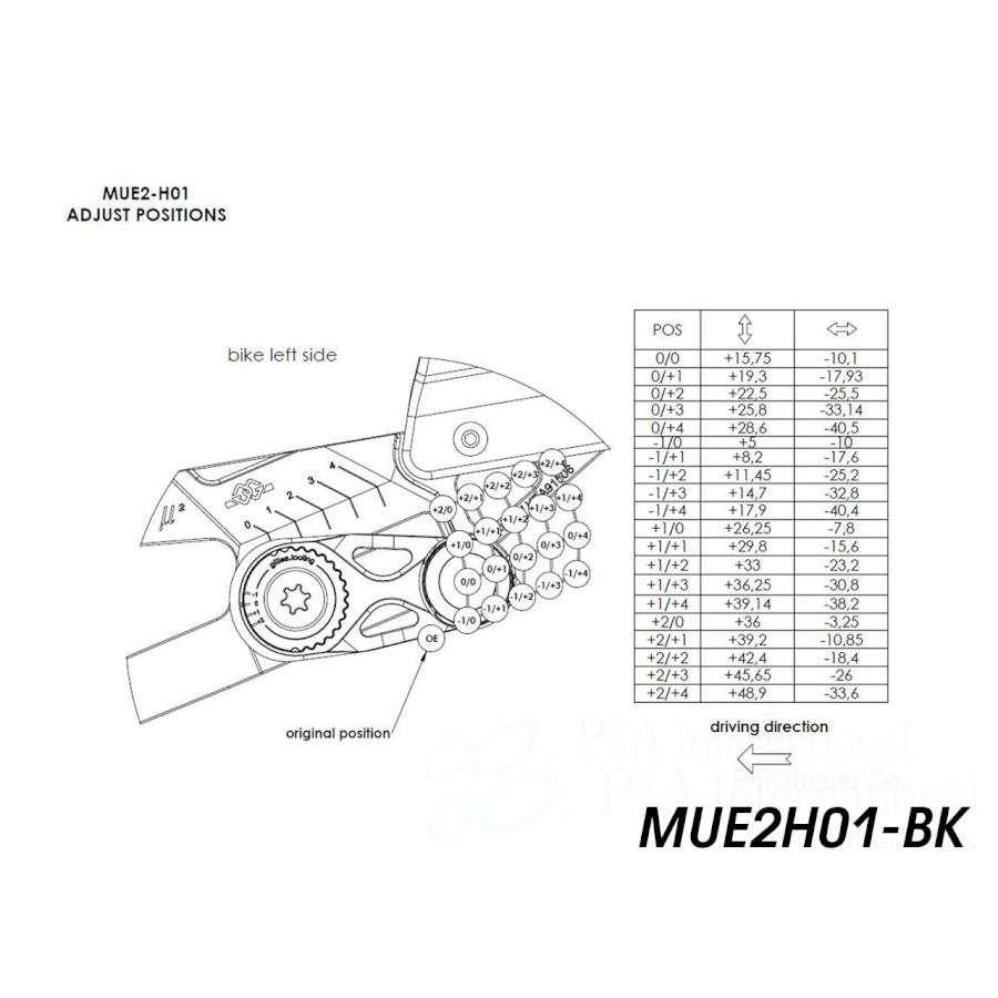 GILLES TOOLING アジャスタブルバックステップ MUE2 MUE2H01-BK バイク