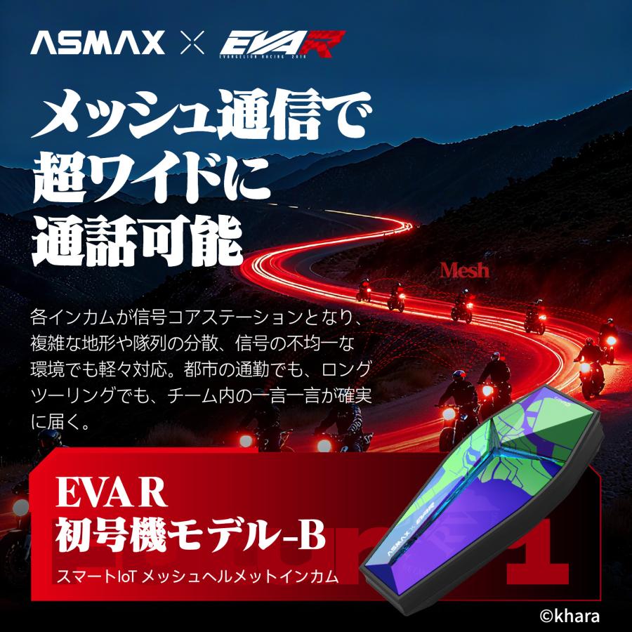 ASMAX Future 1 エヴァンゲリオンレーシングコラボ バイク用 インカム