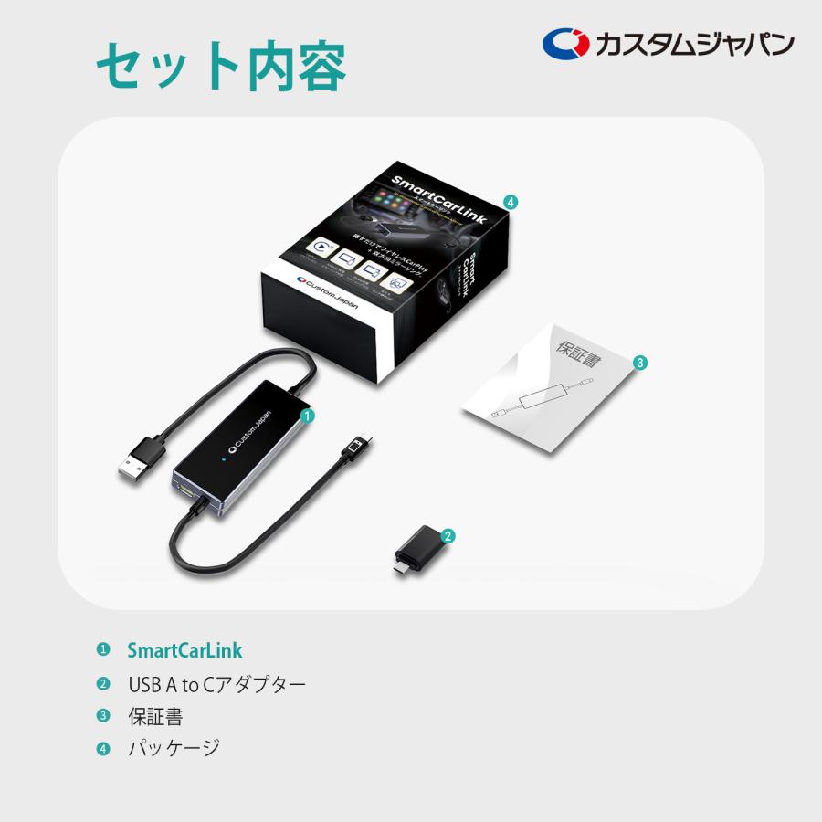 スマートカーリンク CA450 ミラーリング CarPlay 簡単接続スマホ対応 カスタムジャパン スマートカーリンク CA450 ミラーリング 双方向