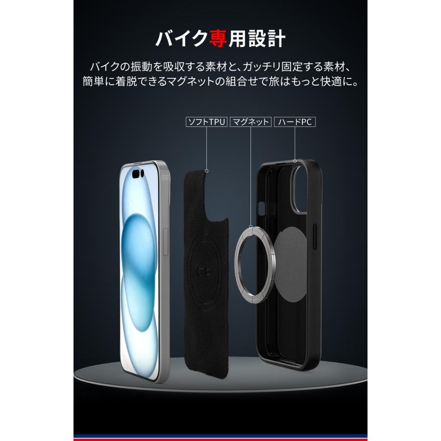 GRxplore(ジーアール・エクスプロア) バイク 電子機器 スマートフォンホルダー GR-M66 フォンケース iPhone15 ...