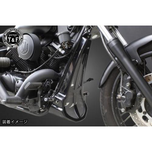 ドラッグスター ラジエーターカバー フロントスポイラー アンダーカウル　ブラック ガレージT&F(ガレージティーアンドエフ) バイク 外装 外装パーツ