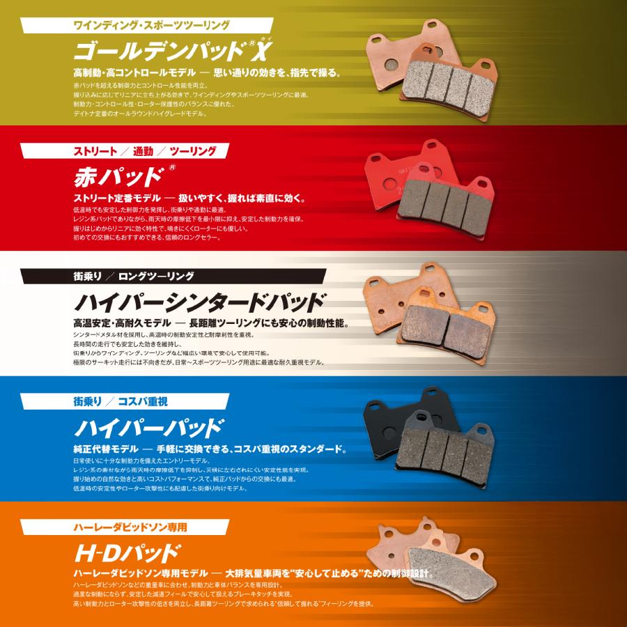デイトナ(Daytona) ブレーキパッド　フロントリア3点 DAYTONA(デイトナ) バイク ブレーキ ブレーキパッド ゴールデンパッドχ