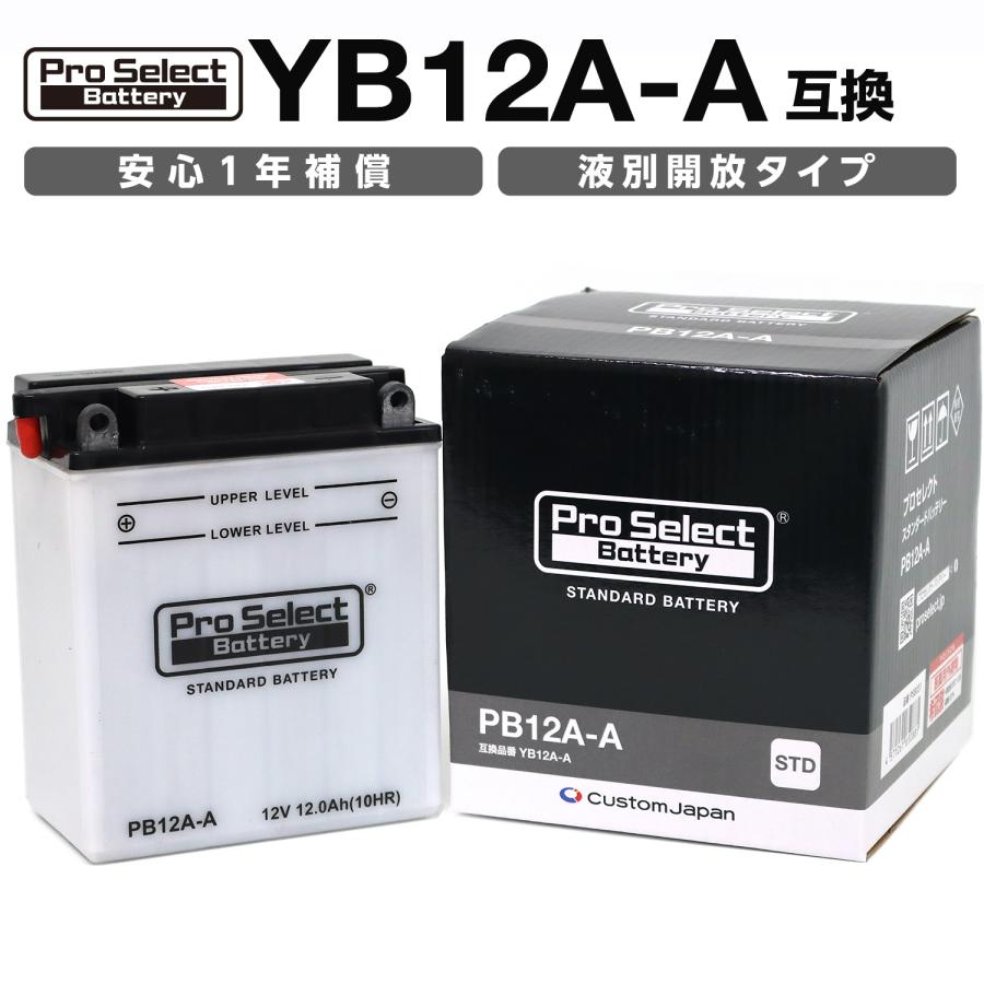 Pro Select Battery タイムセール プロセレクトバッテリー PB12A-A 互換 買得 YB12A-A 液別開放タイプ スタンダードバッテリー