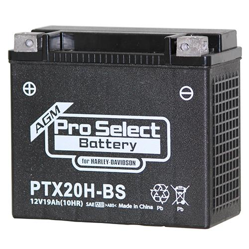 Pro Select Battery(プロセレクトバッテリー) PTX20H-BS ハーレー専用AGMバッテリー(YTX20-BS/YTX20H-BS互換) 液入MFタイプ 65991-82A、65991-82B、65991-75C|パーツダイレクト|01