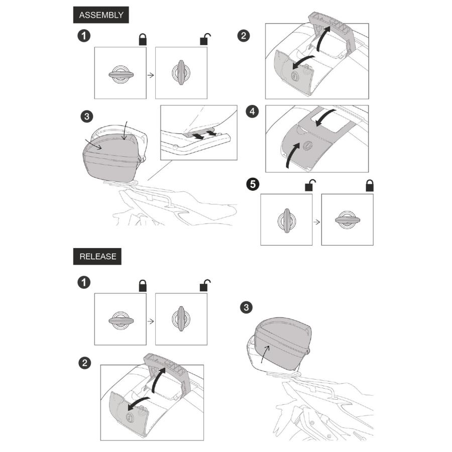 SHAD バイク トップケース リアボックス SH45 45L 無塗装ブラック
