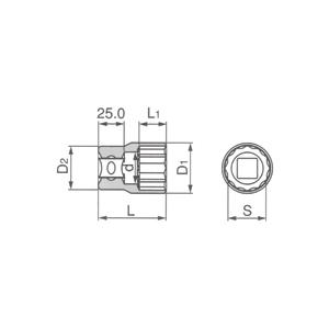 TONE(トネ) 19.0sq(3/4DR)ソケット(12角) 6D-34 ハンドツール用