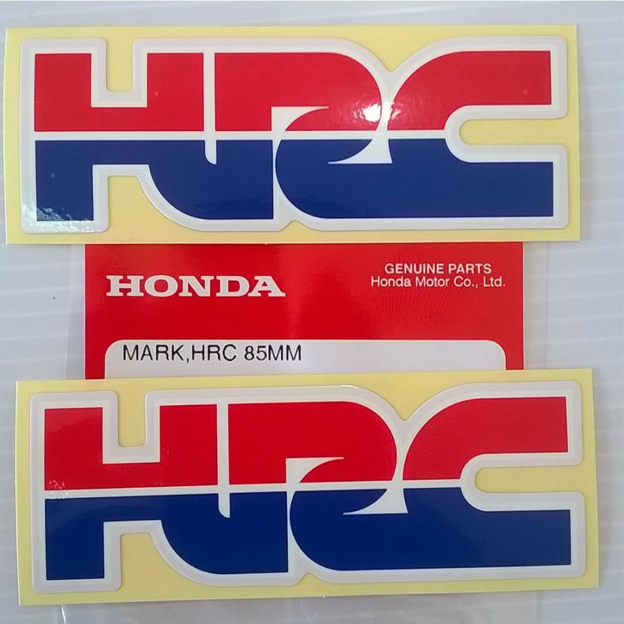 ホンダ純正 HRC ステッカー 2枚セット アウトレット☆送料無料 縦 3.1cm x 新しい到着 HONDA GENUINE クリックポスト送付 PARTS 8.7cm 横