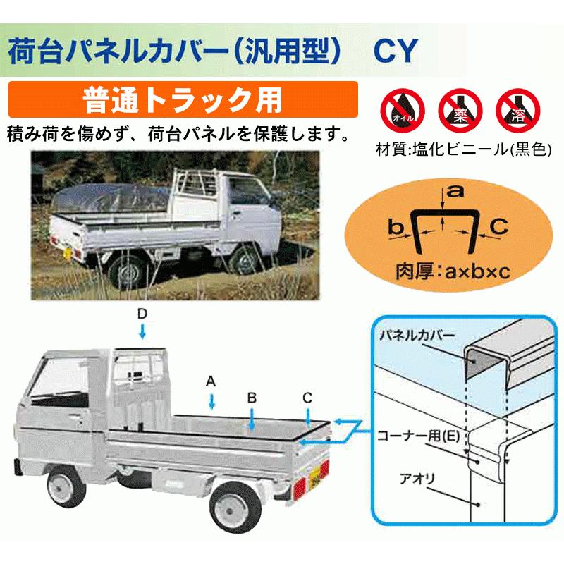 普通トラック用 パネルカバー CY-0020 塩化ビニール 43〜50mmまで 保護カバー 縁カバー ゲートプロテクター 大野ゴム製 送料無料｜partsking｜02