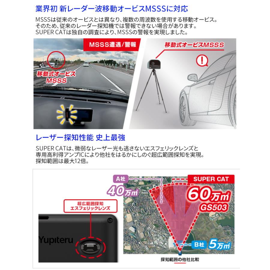 ユピテル レーザー&レーダー探知機 GS503 レーザー探知機 ユピテル レーザー&レーダー探知機 GS503 レーザー探知機