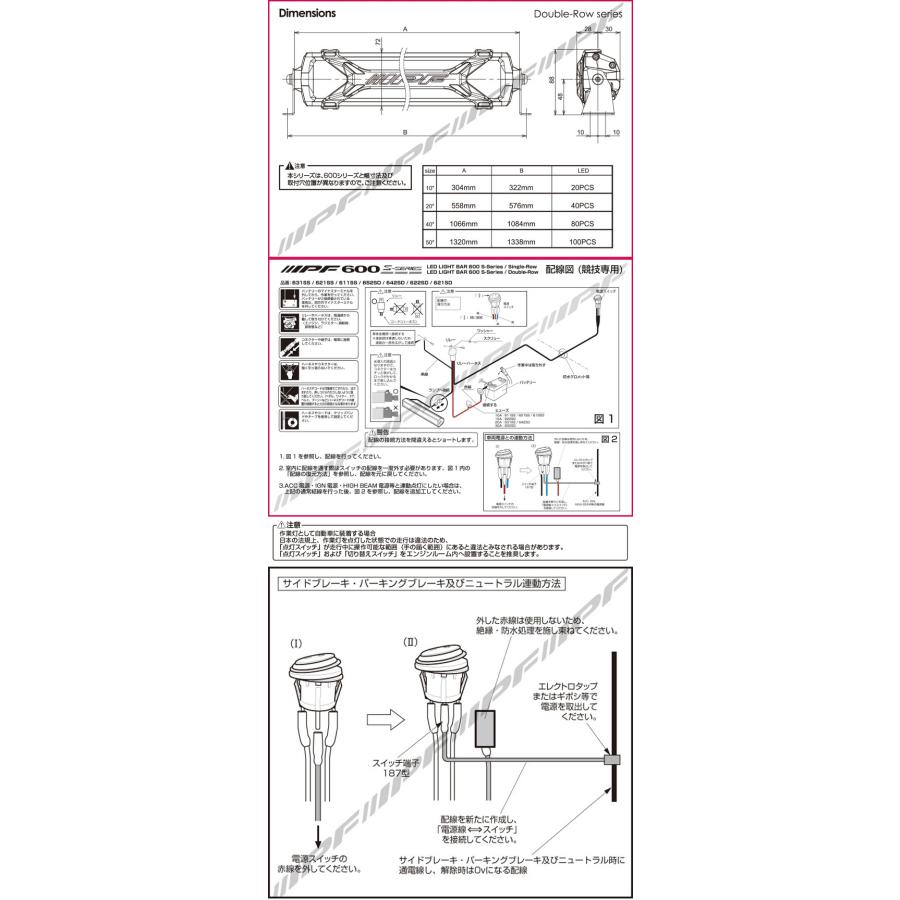 IPF 車用 ライトバー 40インチ ダブルロー 20000lm 642SD 競技 IPF 車用 ライトバー 40インチ ダブルロー 20000lm 642SD 競技