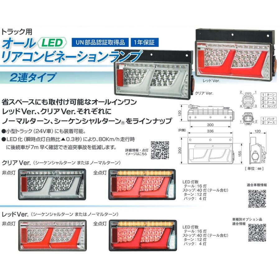 小糸製作所 トラック用 オール LED テールランプ レッド 2連 小糸製作所 トラック用 オール LED テールランプ レッド 2連