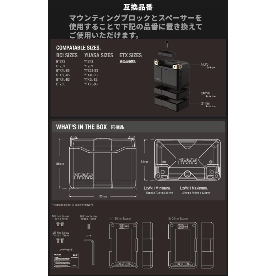 12V 250A リチウムパワー スポーツバッテリー ロングライフ NLP5 NOCO NLP5の画像