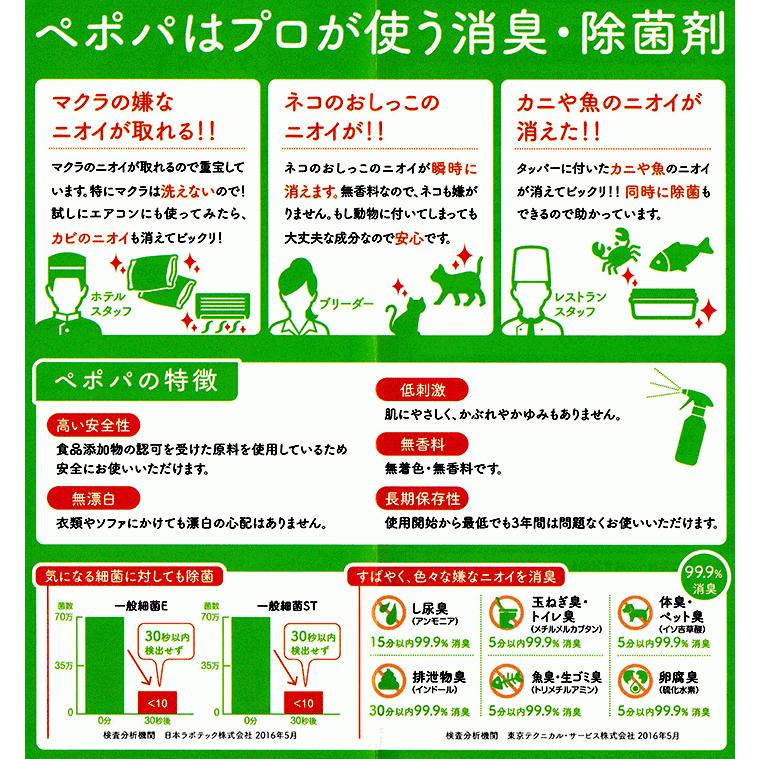 ウイルス対策・空間除菌99.9％ PEPOPA ペポパ 消臭 除菌スプレー 次亜
