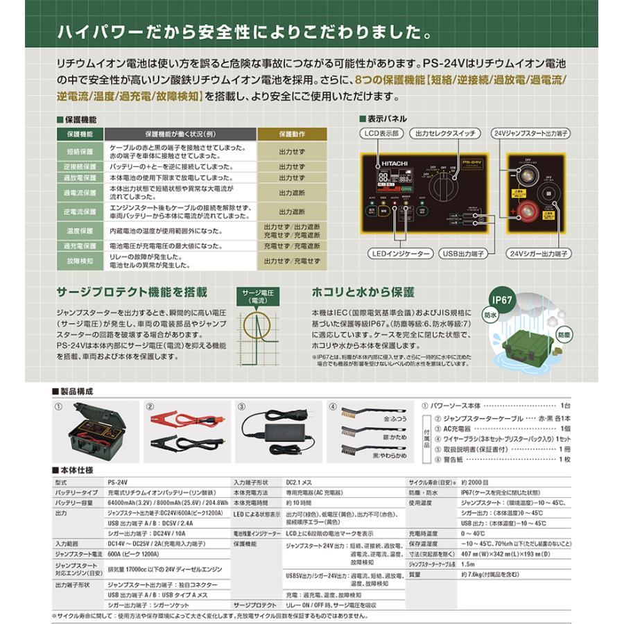 24V車用 ポータブルパワーソース PS-24V カーライフ用品 ポータブルパワーソース ジャンプスターターの画像
