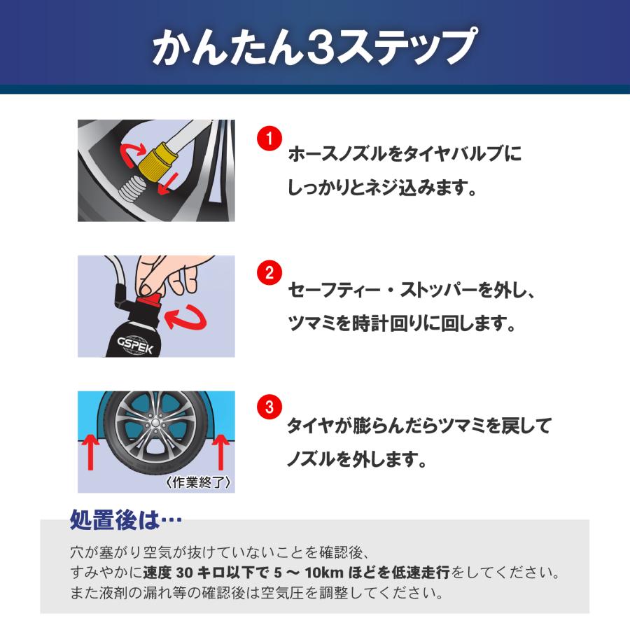 応急パンク修理剤 SG-2001 GSPEK 水性 600ml スプレー セーフティ