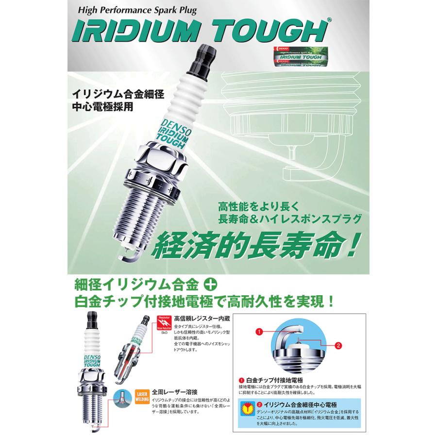 ノア ZRR70W デンソー DENSO VCH16 5658 4本 1台分 IRIDIUM TOUGH プラグ イリジウム タフ 送料無料｜partsking｜02