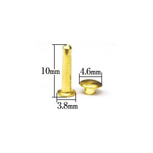 特小カシメ 片面超足長 ゴールド 10コ入 : パーツラボ小さい金具パーツ